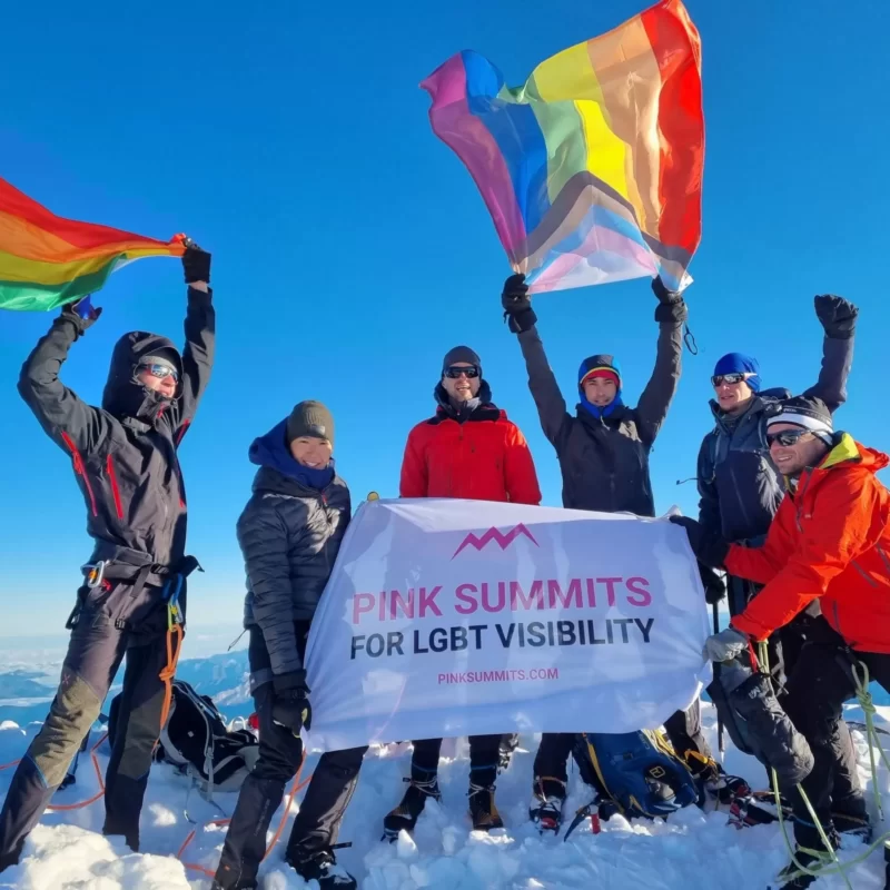 Mont Blanc Rainbow flag PinkSummits