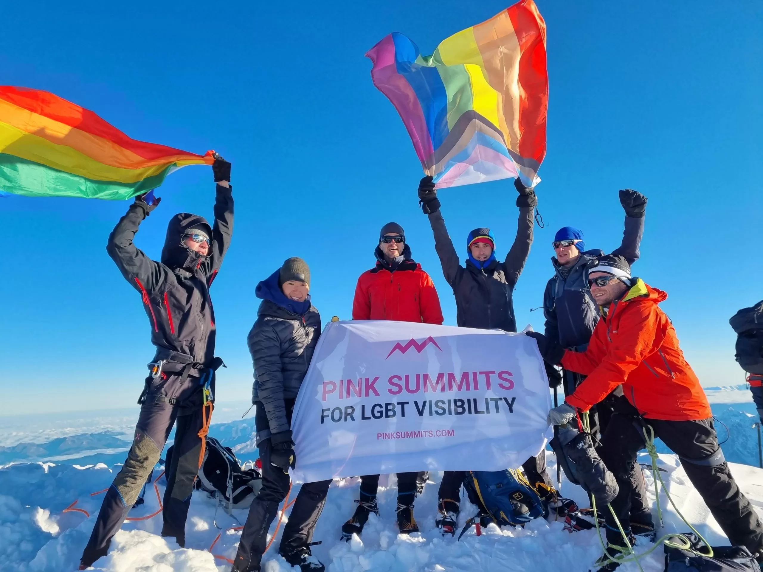 Mont Blanc Rainbow flag PinkSummits